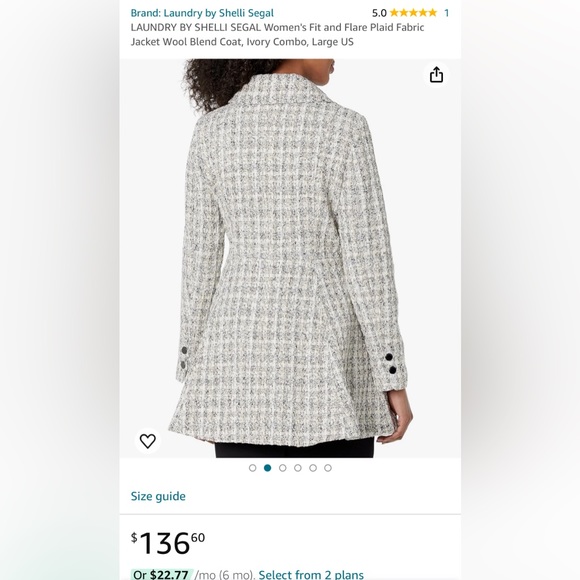 Womens Laundry by Shelli Segal Doble Breasted Skirted tweed Coat size medium - Picture 3 of 9